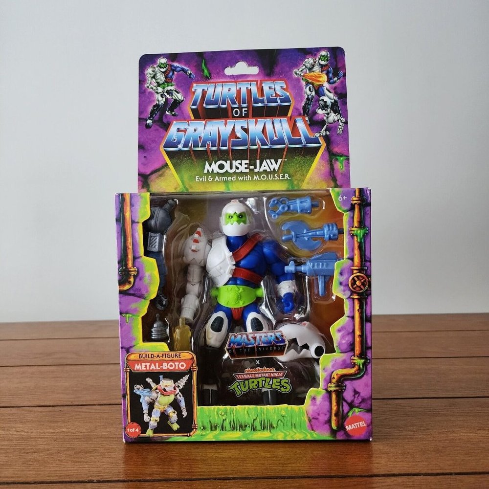 MOTU X TMNT TURTLES OF GRAYSKULL MOUSE-JAW TARGET EXCLUSIVE TMNT BAF METAL-BOTO